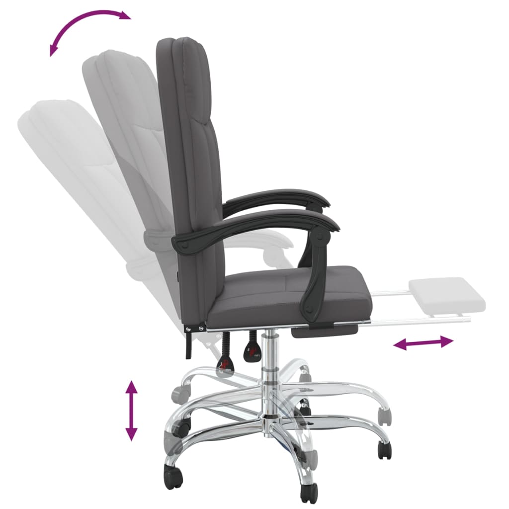 Uredski naslonjač od umjetne kože sivi