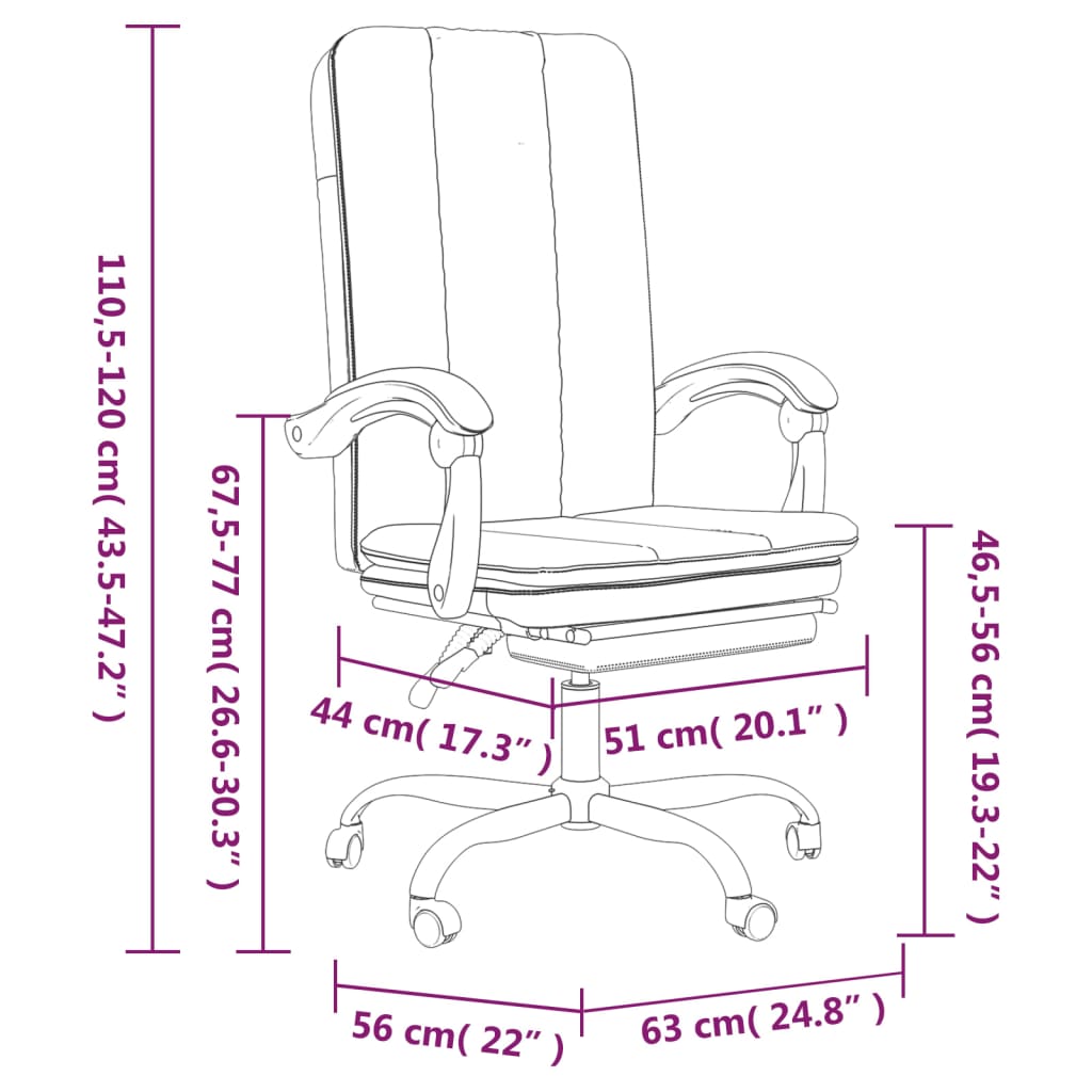 Uredski naslonjač od umjetne kože ružičasti