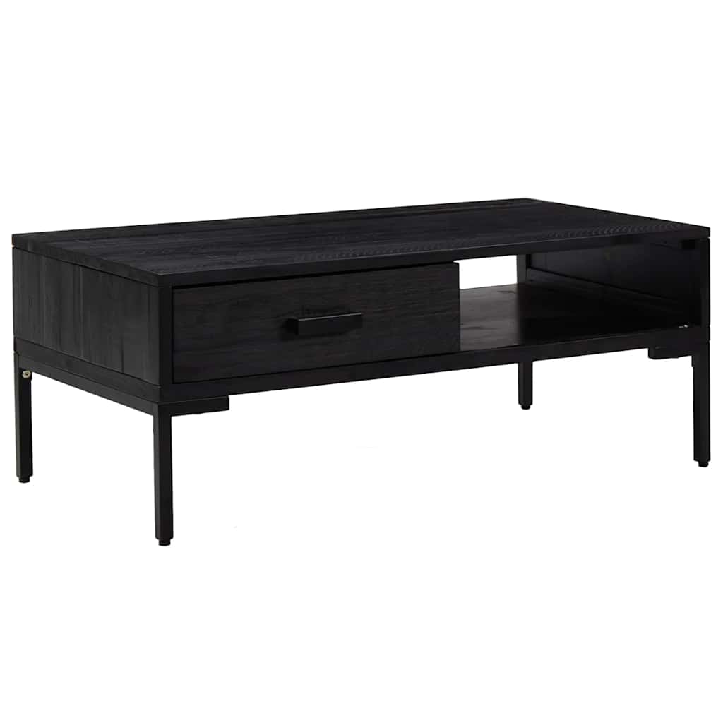Stolić za kavu crni 90 x 50 x 35 cm od masivne borovine