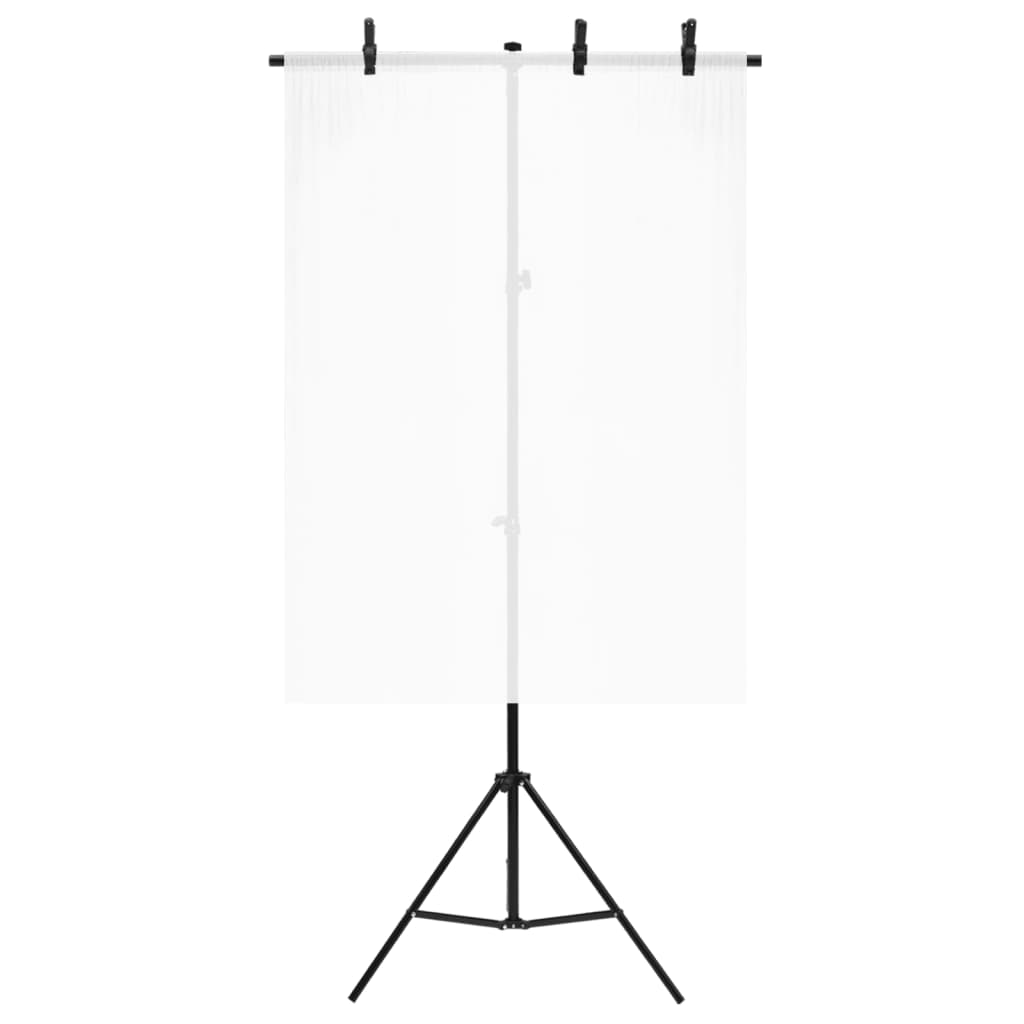 Stalak za pozadinu u obliku slova T crni 91 x 60 x (70-200) cm