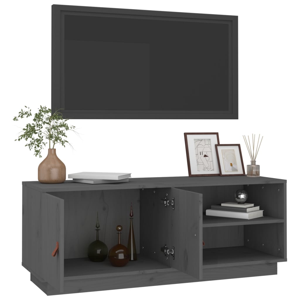 TV ormarić sivi 105 x 34 x 40 cm od masivne borovine