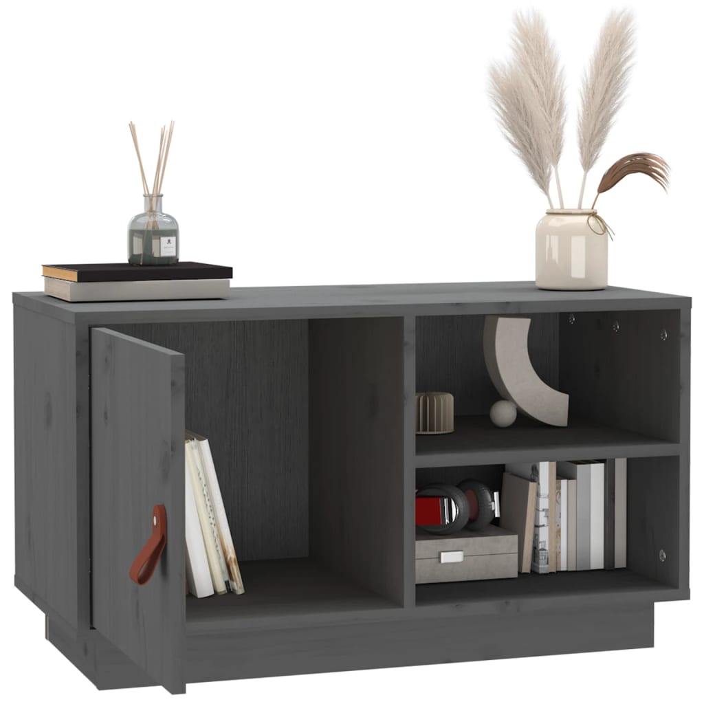 TV ormarić sivi 70 x 34 x 40 cm od masivne borovine