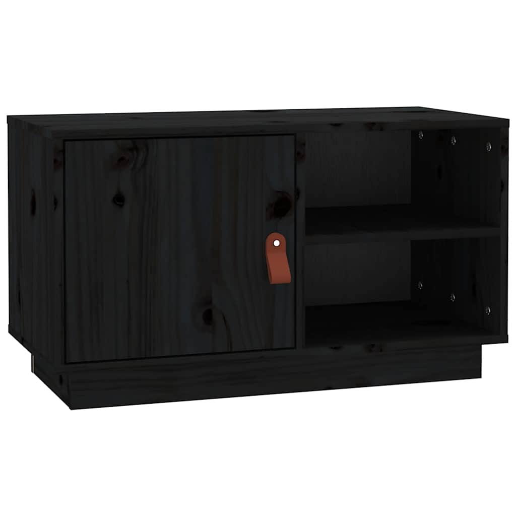 TV ormarić crni 70 x 34 x 40 cm od masivne borovine