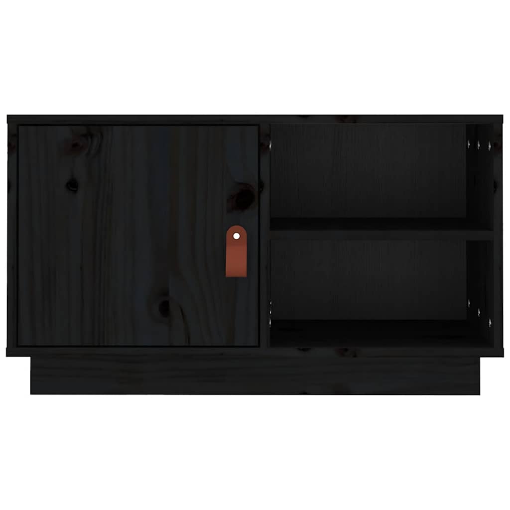 TV ormarić crni 70 x 34 x 40 cm od masivne borovine