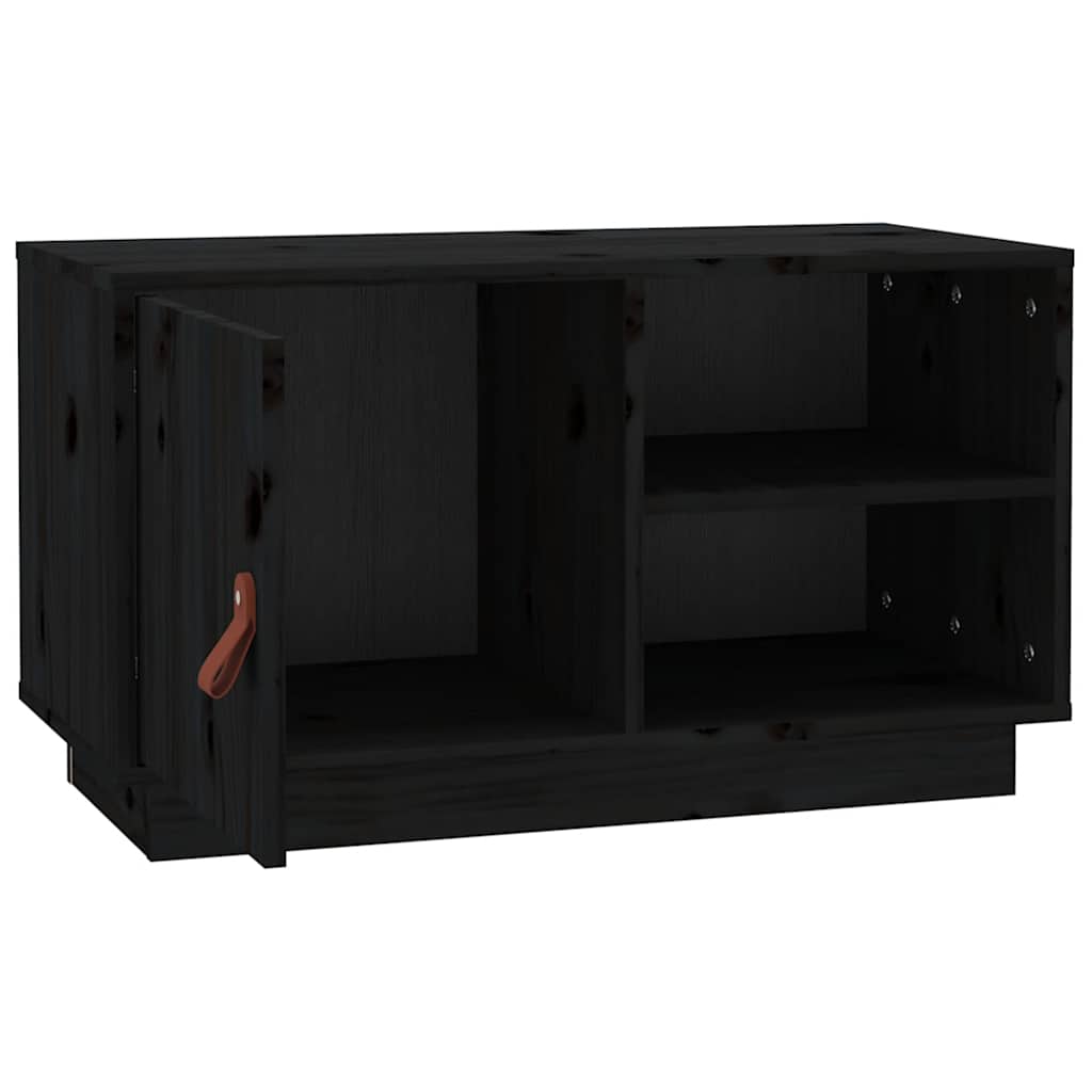 TV ormarić crni 70 x 34 x 40 cm od masivne borovine