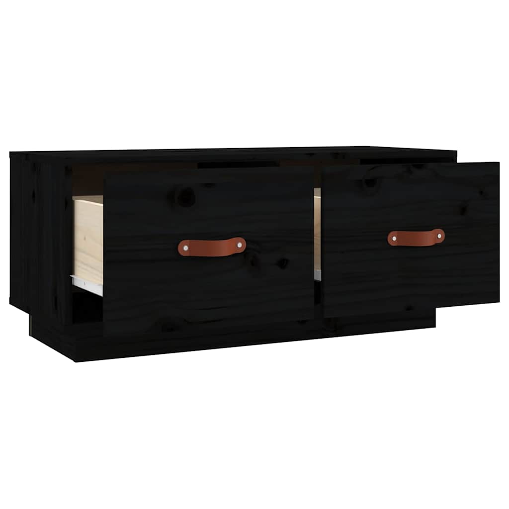 TV ormarić crni 80 x 34 x 35 cm od masivne borovine