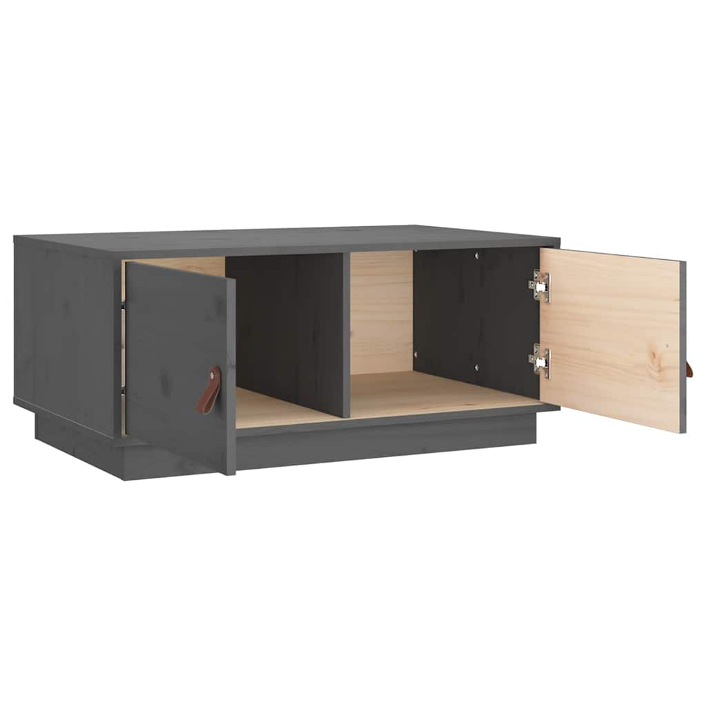 Stolić za kavu sivi 80 x 50 x 35 cm od masivne borovine