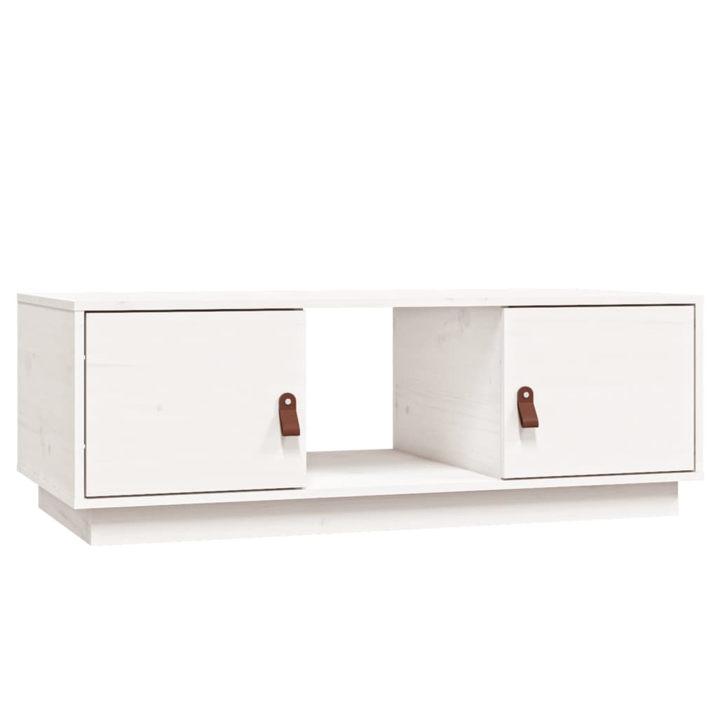 Stolić za kavu bijeli 100 x 50 x 35 cm od masivne borovine