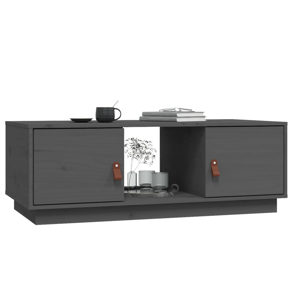 Stolić za kavu sivi 100 x 50 x 35 cm od masivne borovine