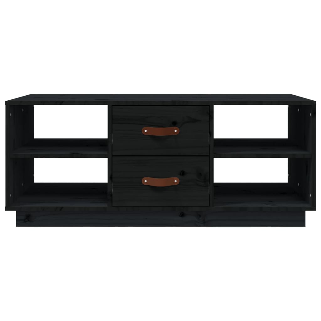 Stolić za kavu crni 100 x 50 x 41 cm od masivne borovine