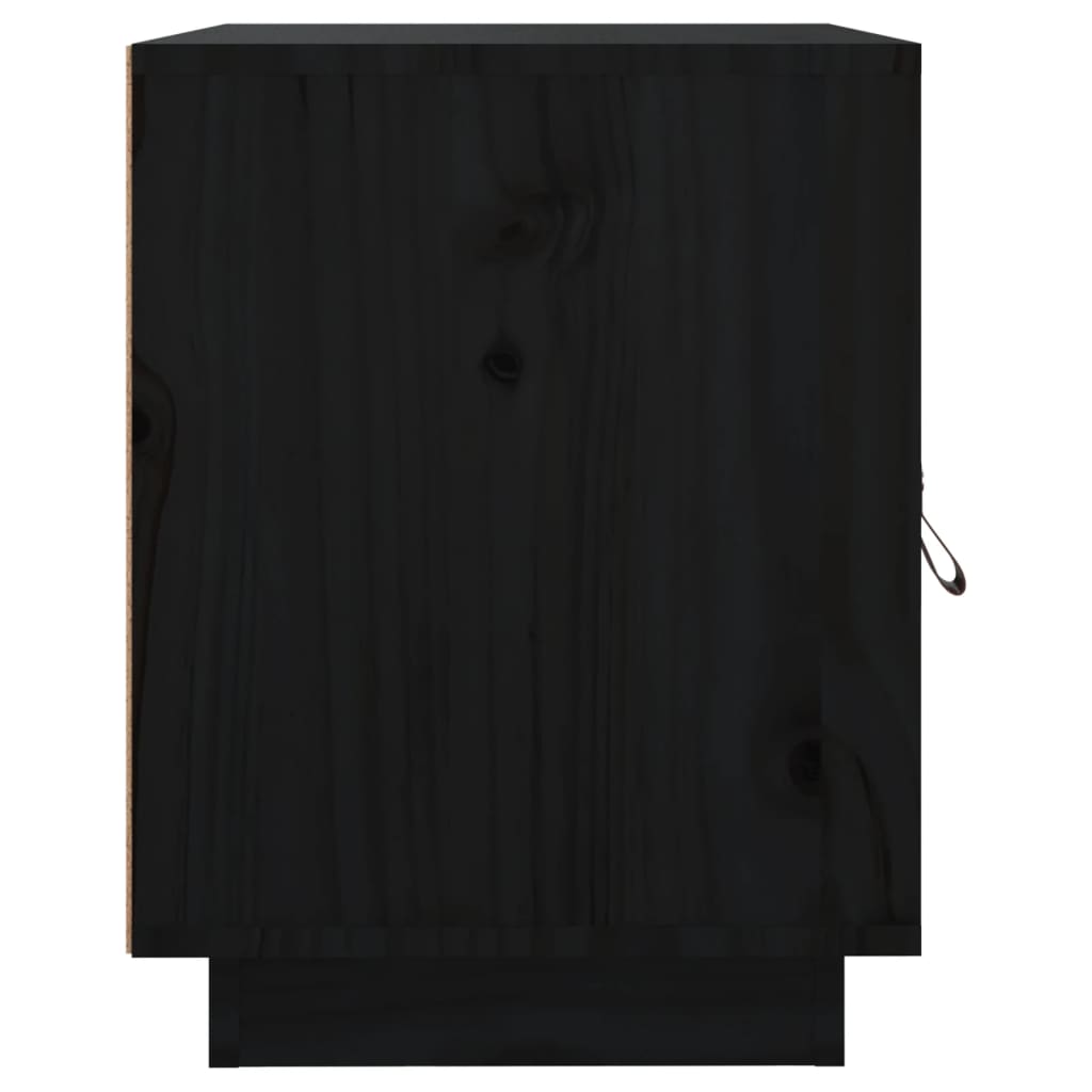 Noćni ormarići 2 kom crna 40 x 34 x 45 cm od masivne borovine