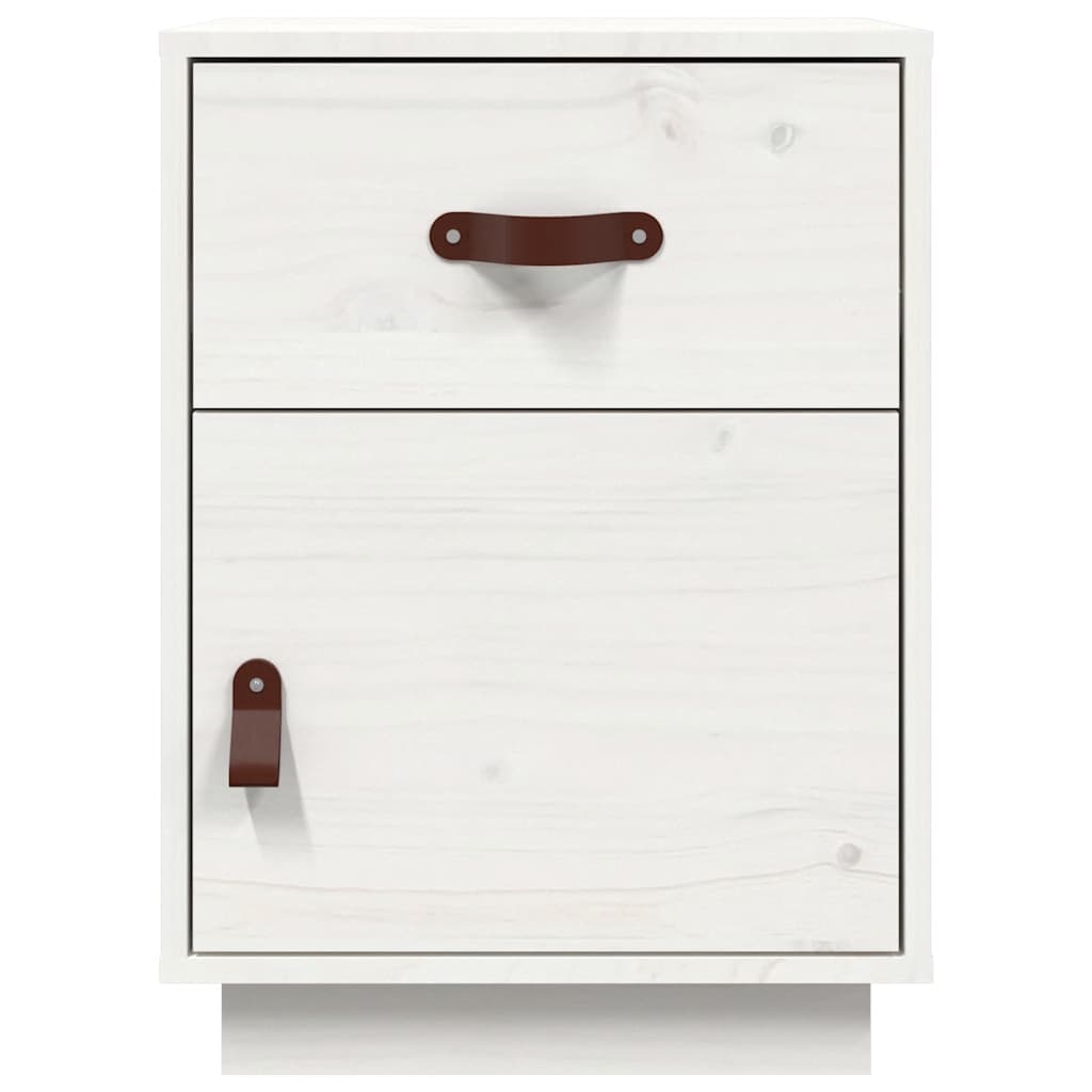 Noćni ormarići 2 kom bijeli 40 x 34 x 55 cm od masivne borovine