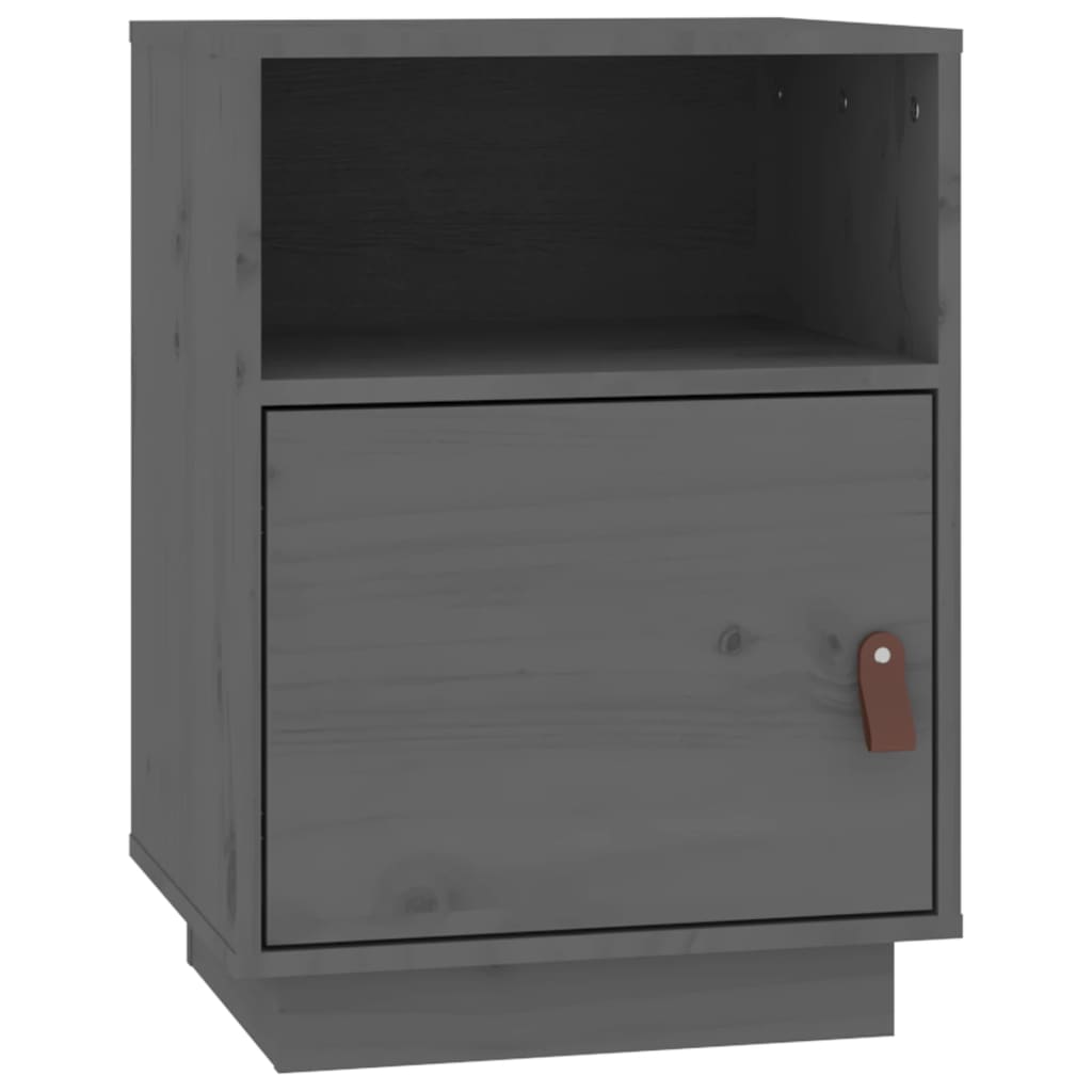 Noćni ormarići 2 kom sivi 40 x 34 x 55 cm od masivne borovine