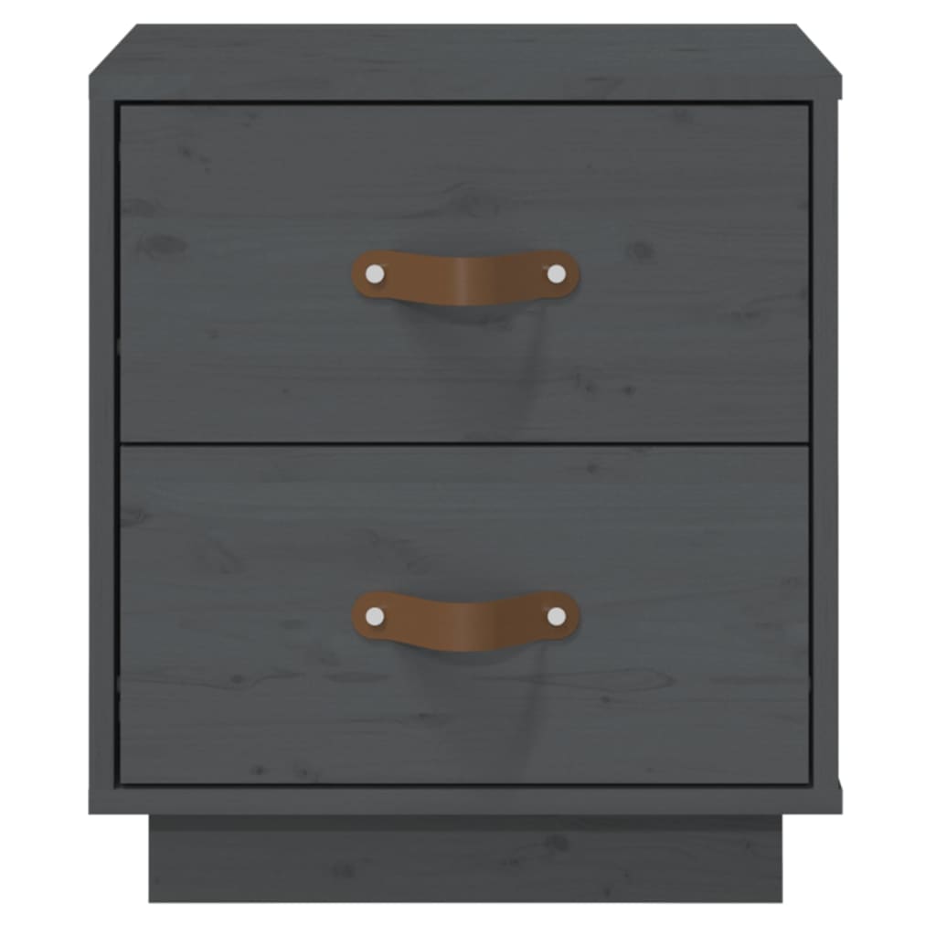 Noćni ormarići 2 kom sivi 40 x 34 x 45 cm od masivne borovine