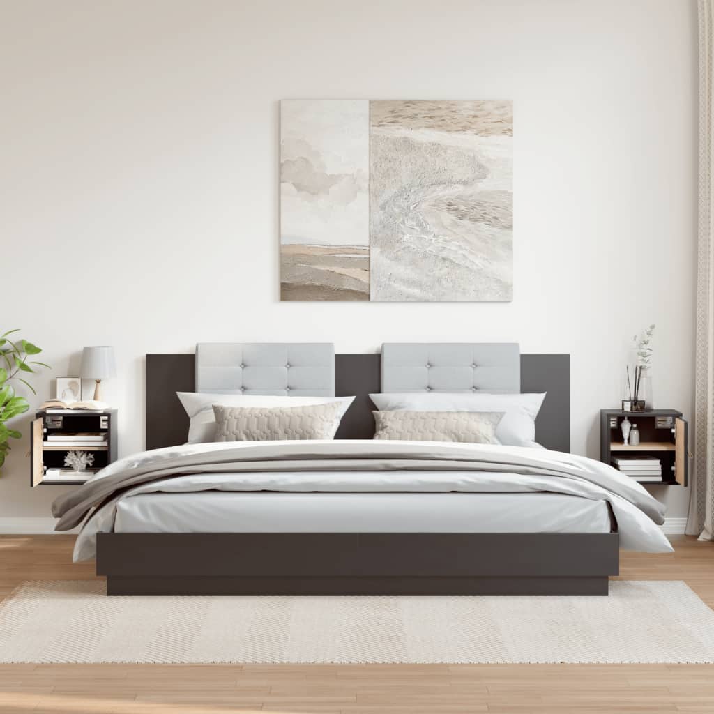 Zidni ormarići 2 kom crni 31,5 x 30 x 30 cm od masivne borovine
