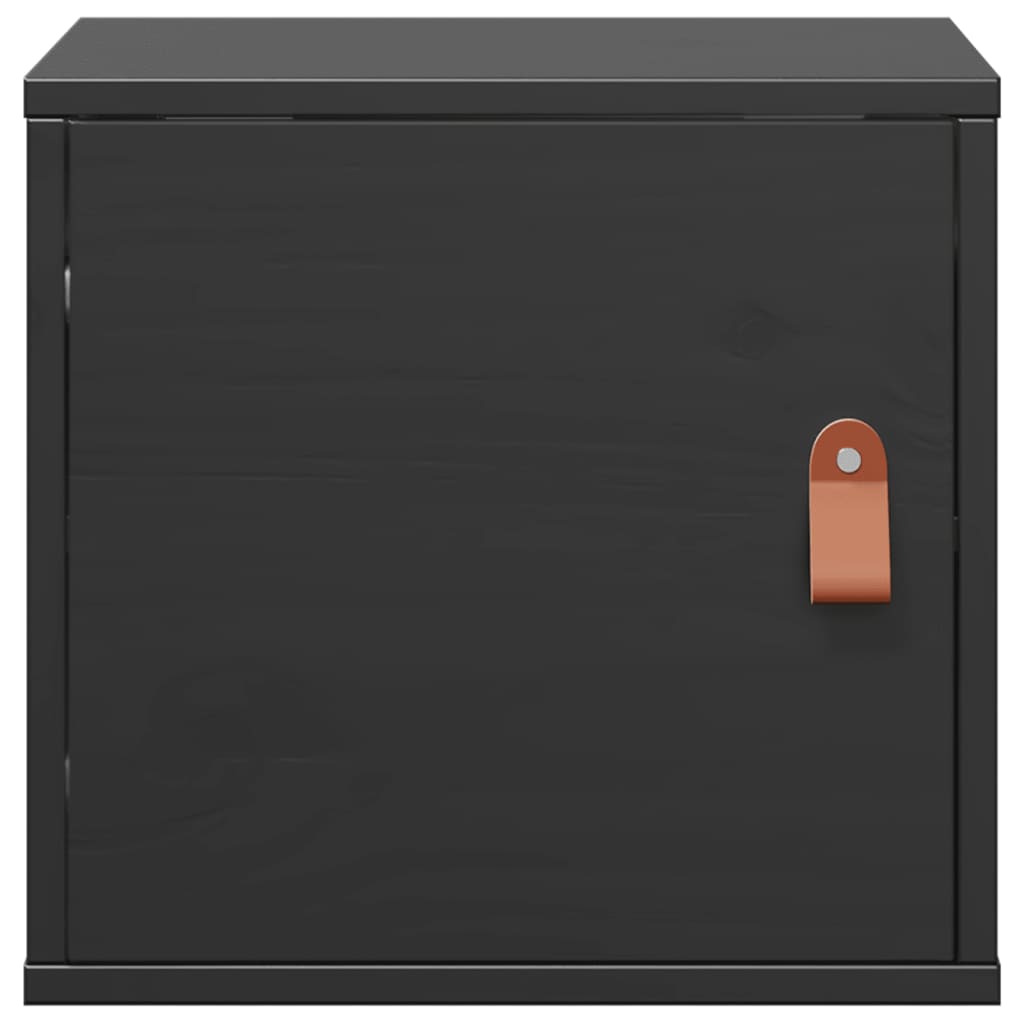 Zidni ormarići 2 kom crni 31,5 x 30 x 30 cm od masivne borovine