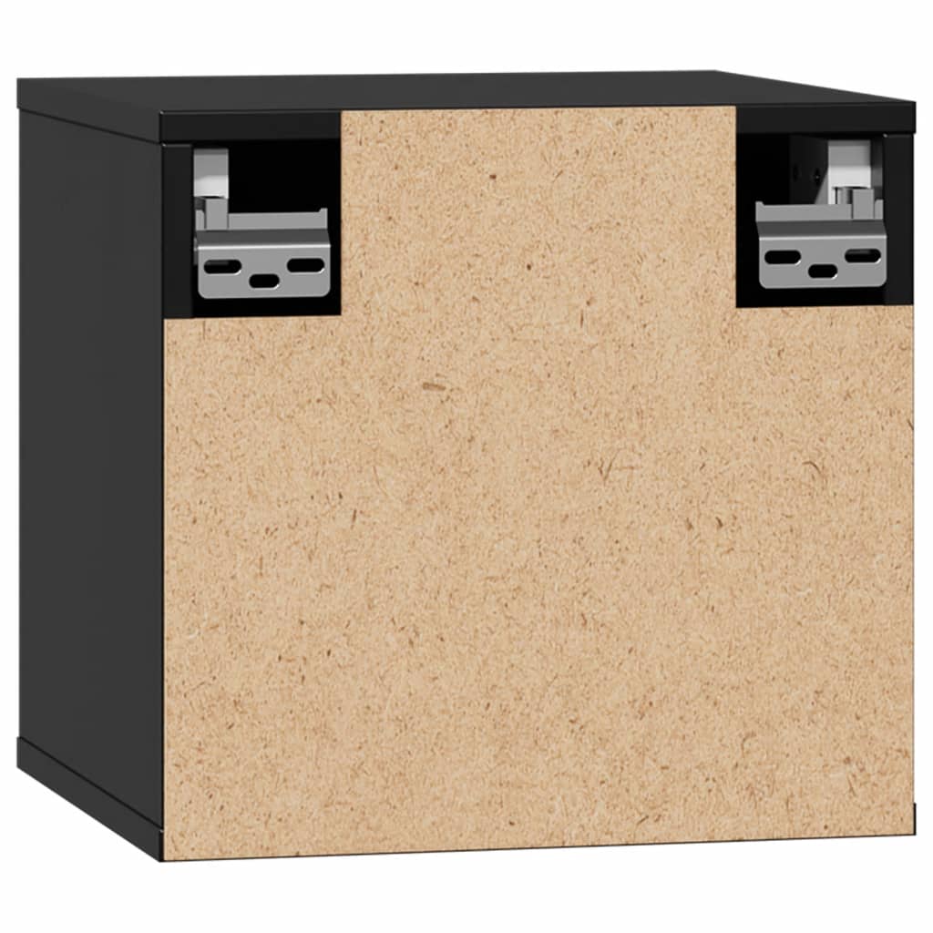 Zidni ormarići 2 kom crni 31,5 x 30 x 30 cm od masivne borovine
