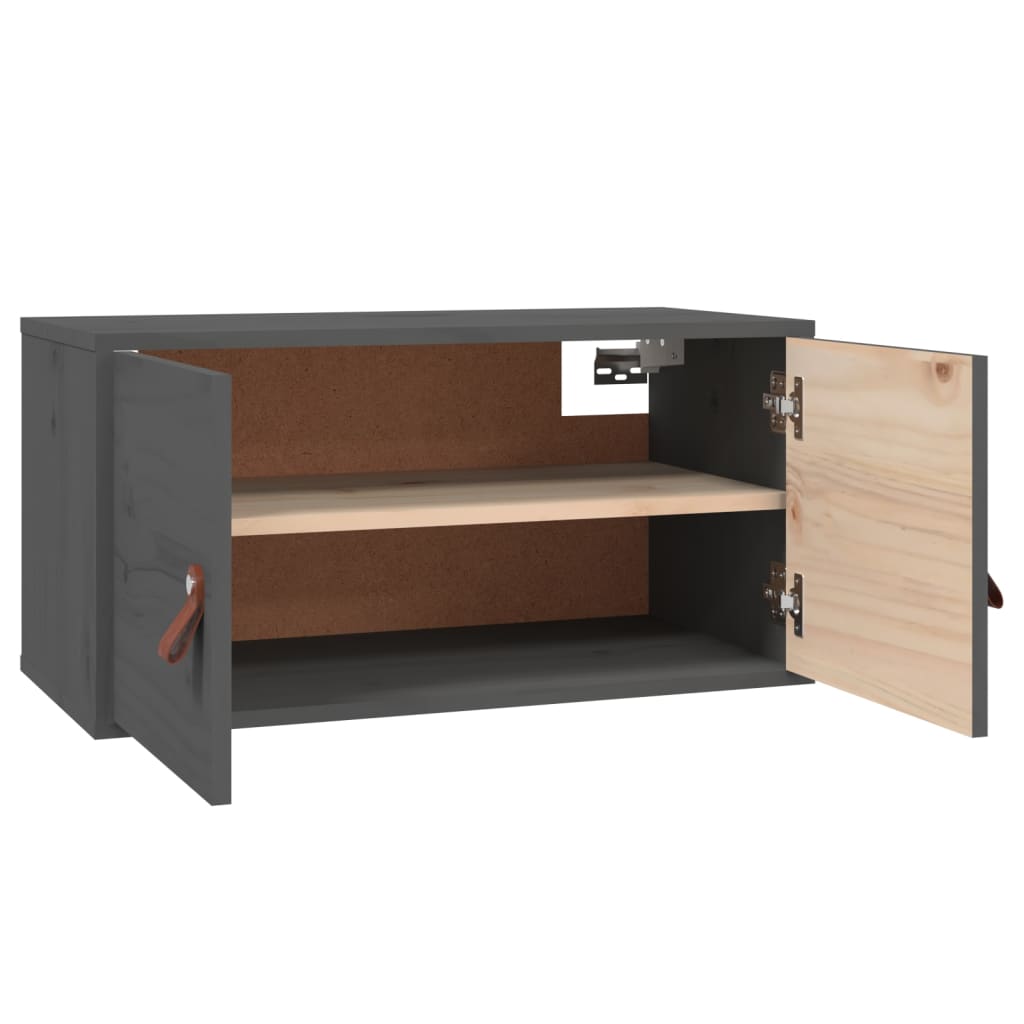 Zidni ormarići 2 kom sivi 60 x 30 x 30 cm od masivne borovine