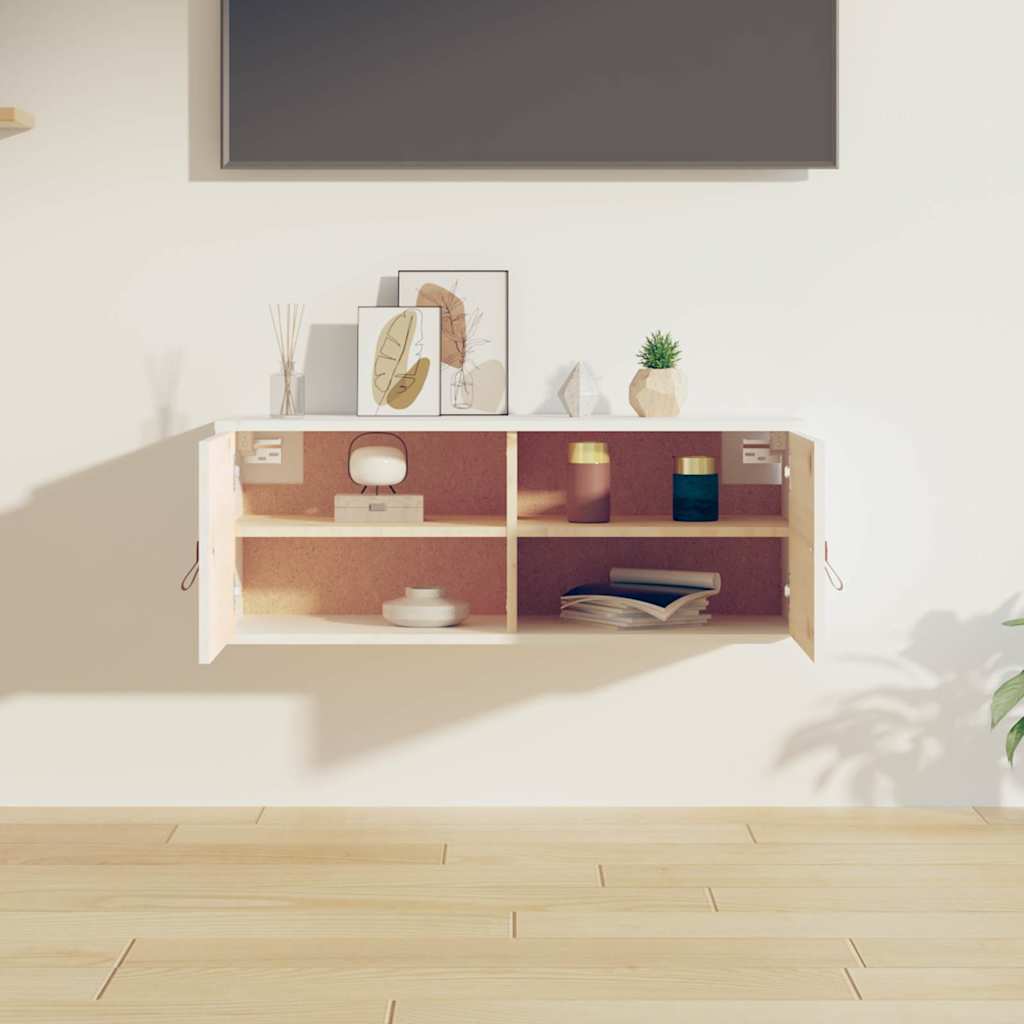 Zidni ormarić bijeli 80 x 30 x 30 cm od masivne borovine