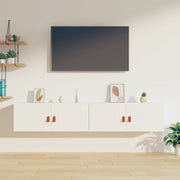 Zidni ormarići 2 kom bijeli 80 x 30 x 30 cm od masivne borovine