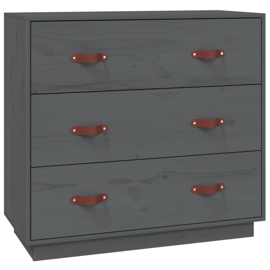 Komoda siva 80 x 40 x 75 cm od masivne borovine