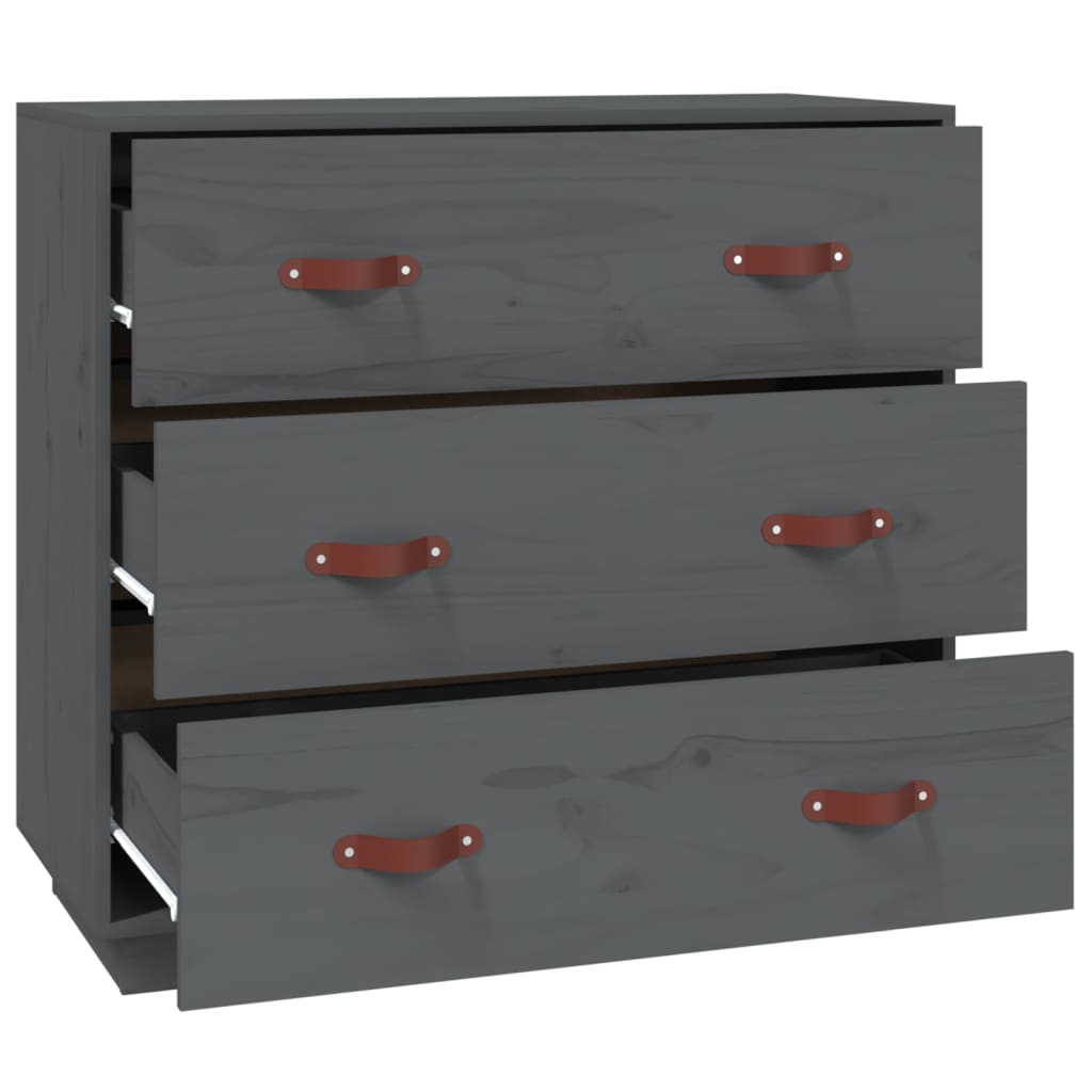 Komoda siva 80 x 40 x 75 cm od masivne borovine