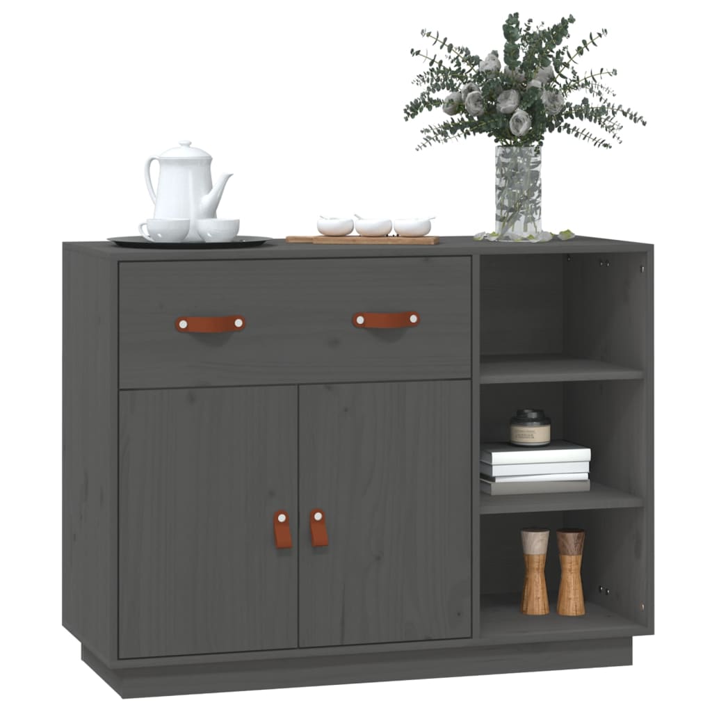 Komoda siva 98,5x40x75 cm od masivne borovine