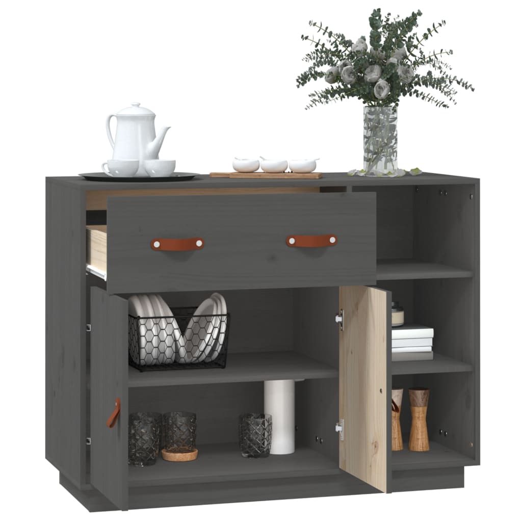 Komoda siva 98,5x40x75 cm od masivne borovine