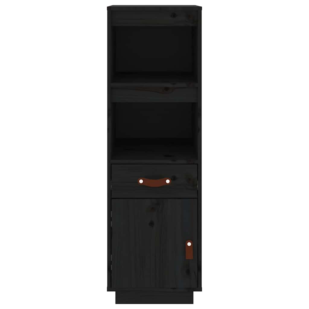 Visoka komoda crni 34 x 40 x 108,5 cm od masivne borovine