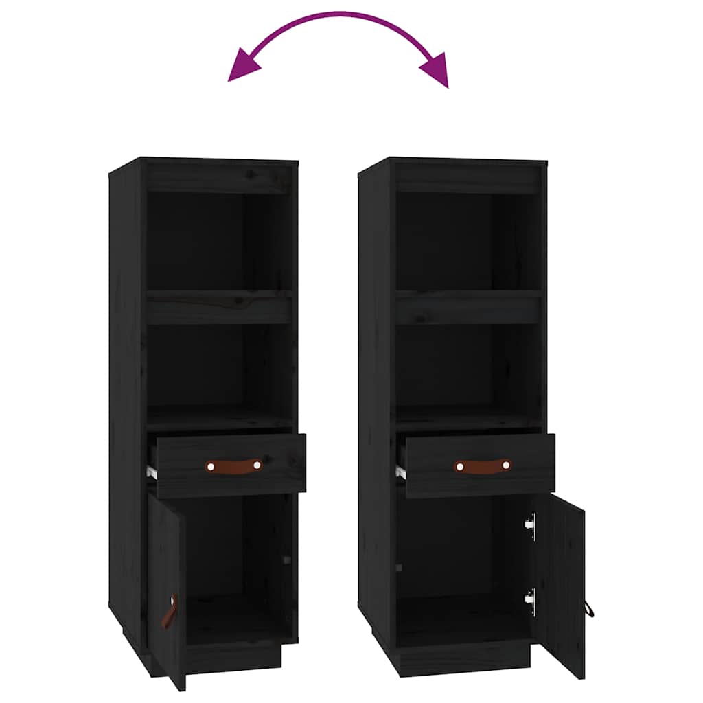 Visoka komoda crni 34 x 40 x 108,5 cm od masivne borovine