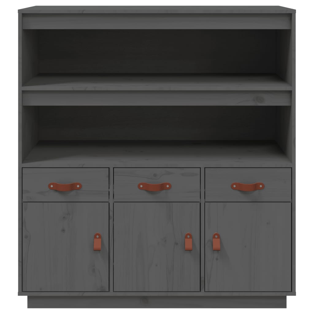 Visoka komoda siva 100 x 40 x 108,5 cm od masivne borovine