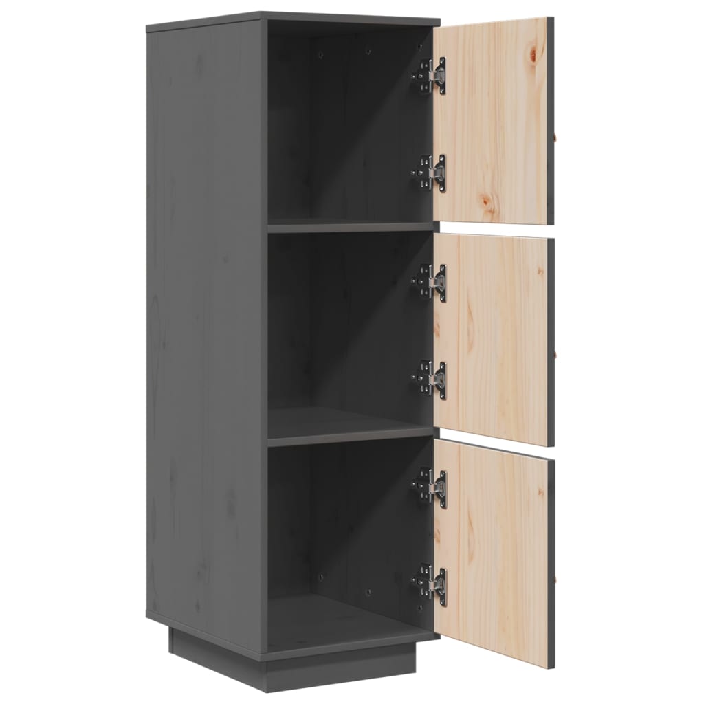 Visoka komoda siva 34 x 40 x 108,5 cm od masivne borovine