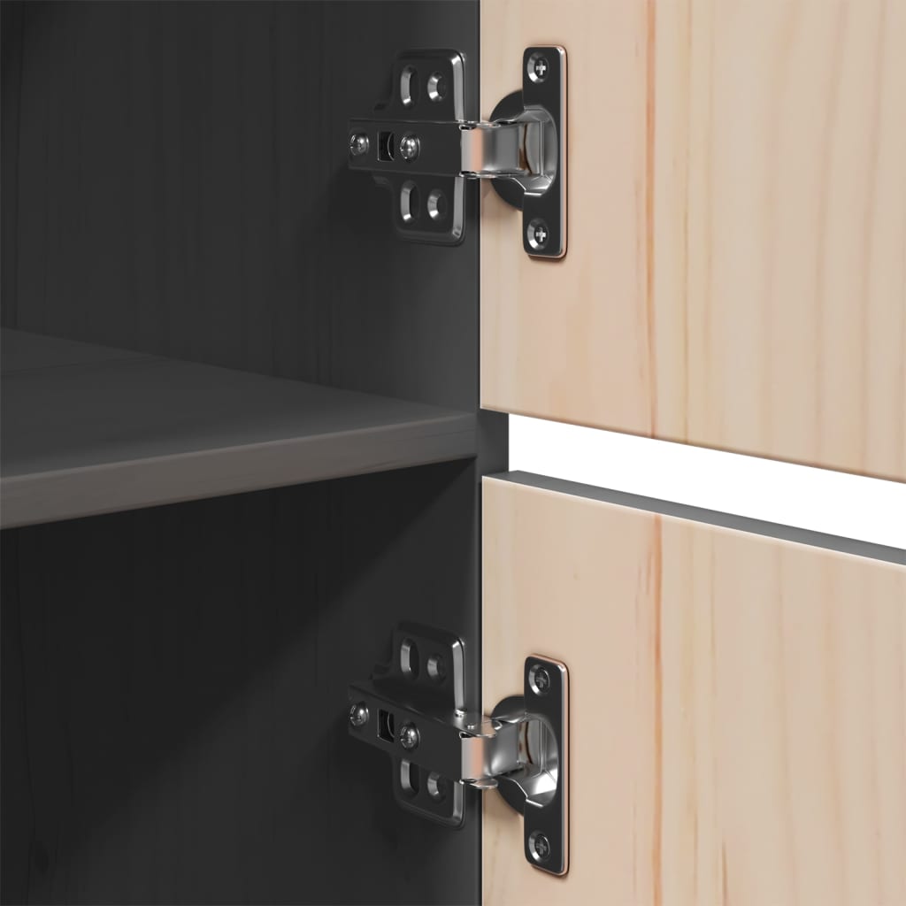 Visoka komoda siva 34 x 40 x 108,5 cm od masivne borovine