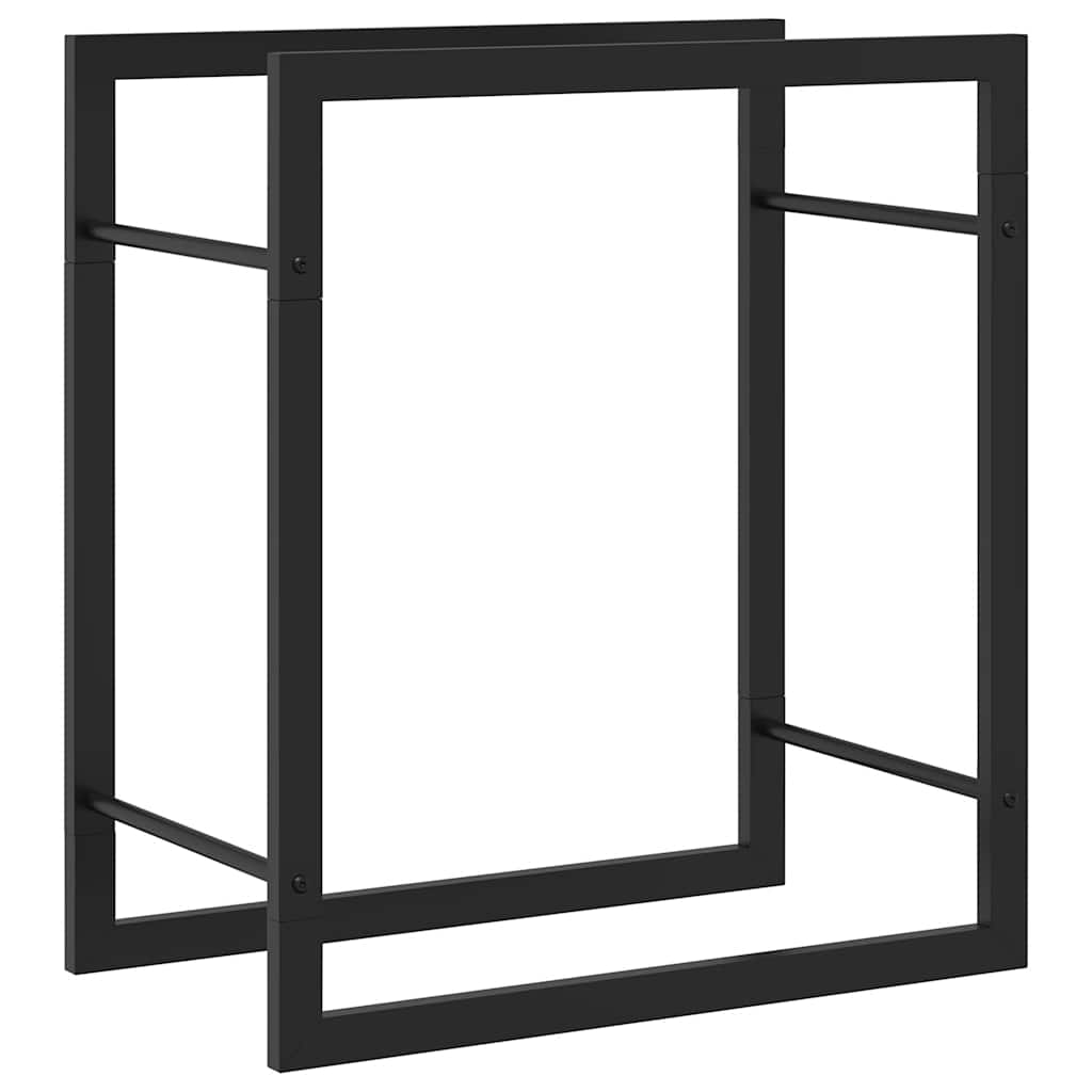 Stalak za drva za ogrjev mat crni 50x28x56 cm čelični