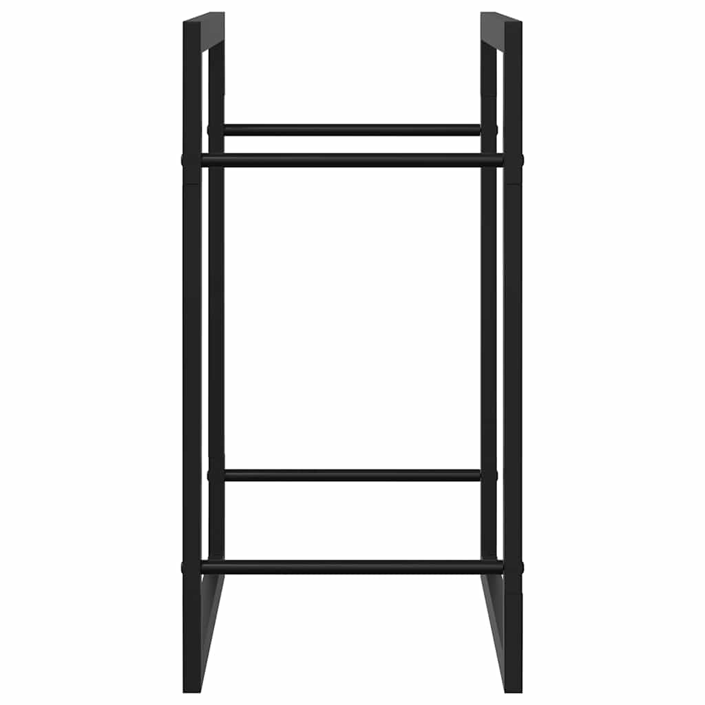 Stalak za drva za ogrjev mat crni 50x28x56 cm čelični