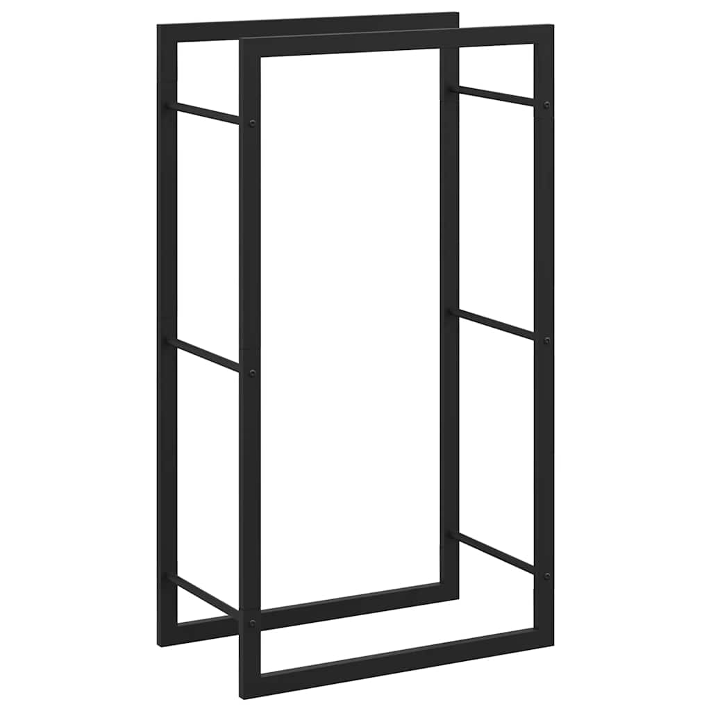 Stalak za drva za ogrjev mat crni 50x28x94 cm čelični