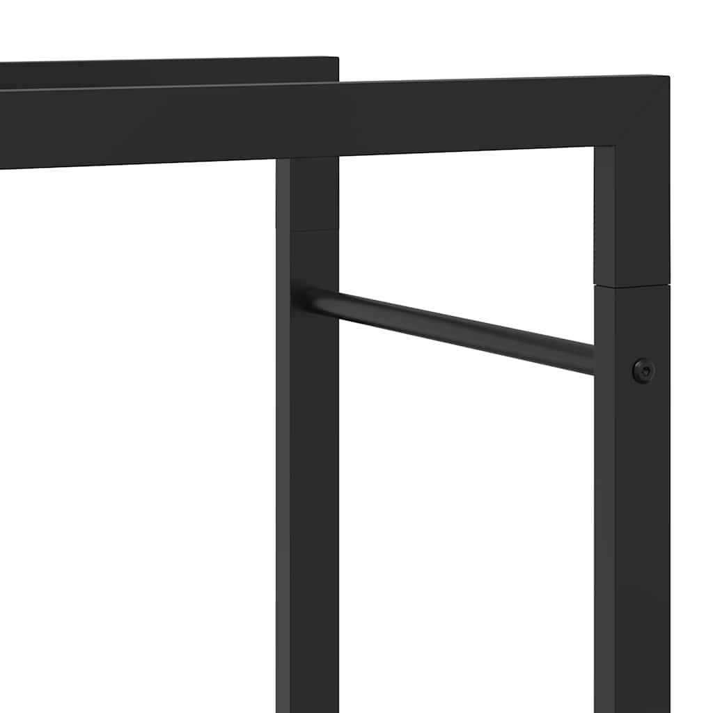 Stalak za drva za ogrjev mat crni 50x28x94 cm čelični