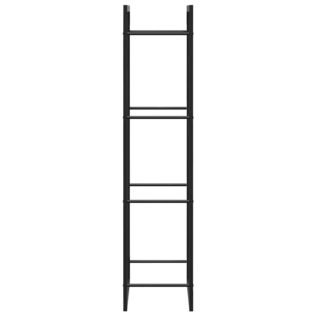 Stalak za drva za ogrjev mat crni 50x28x132 cm čelični
