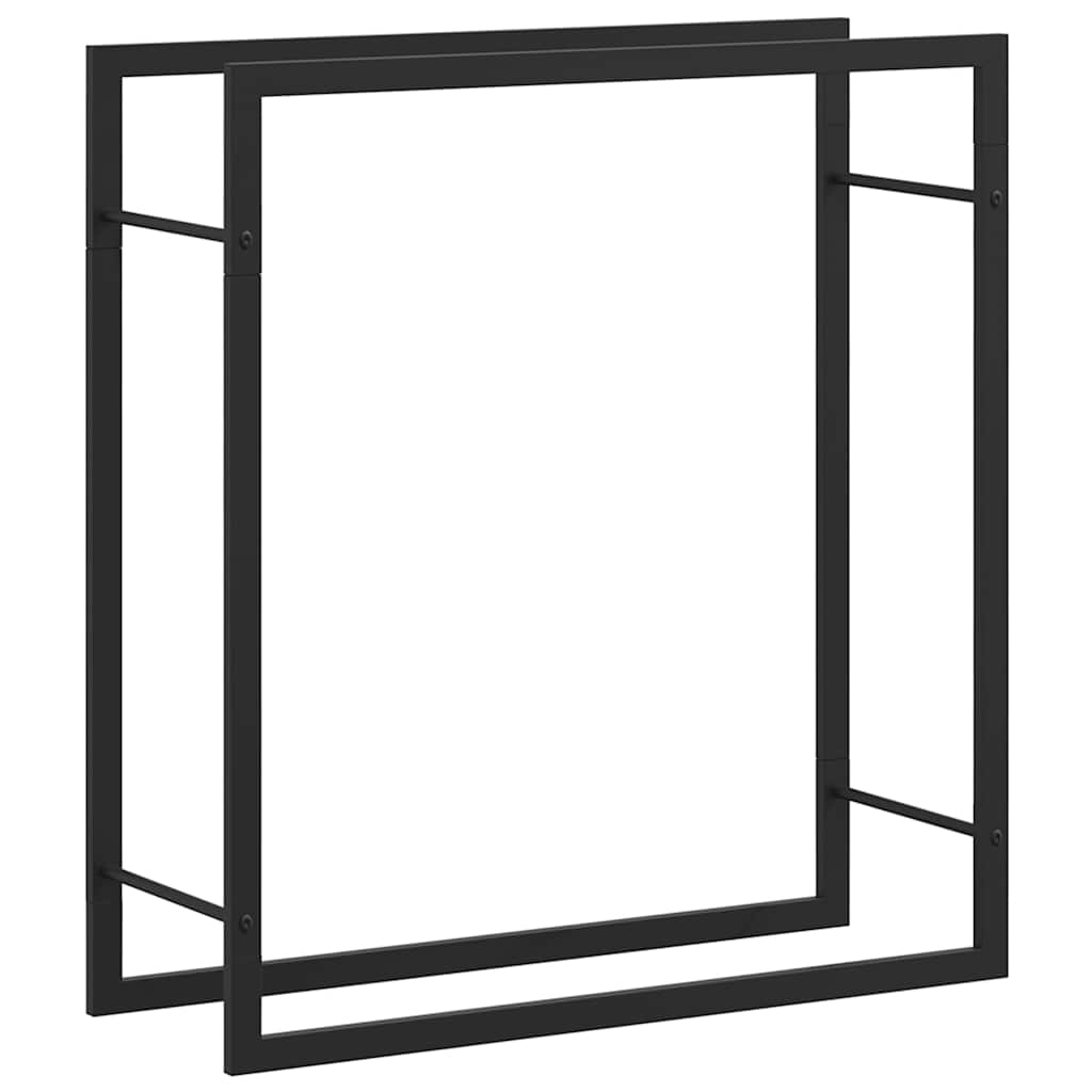 Stalak za drva za ogrjev mat crni 80x28x86 cm čelični