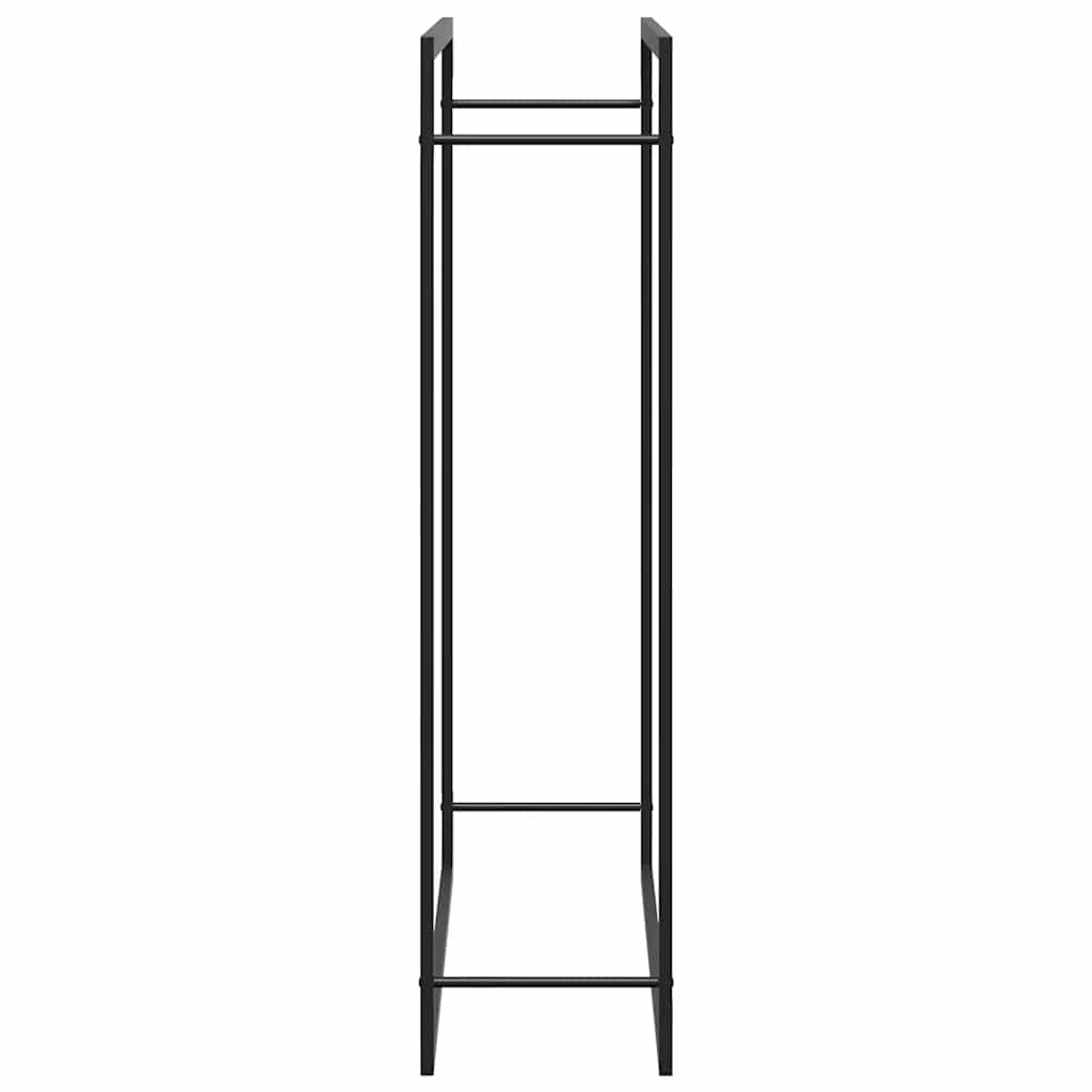 Stalak za drva za ogrjev mat crni 110x28x116 cm čelični