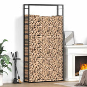 Stalak za drva za ogrjev mat crni 110x28x214 cm čelični