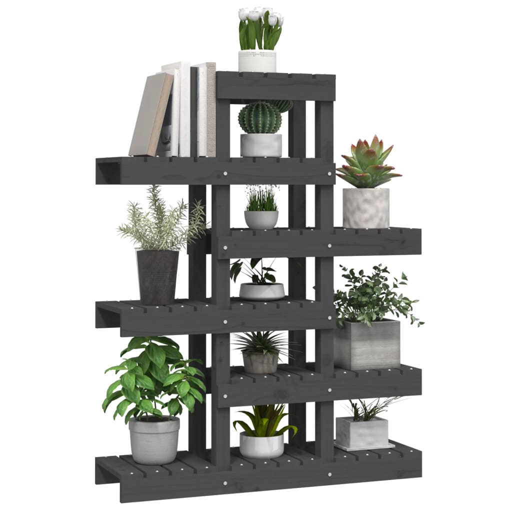 Stalak za biljke siva 85 x 25 x 109,5 cm od masivne borovine