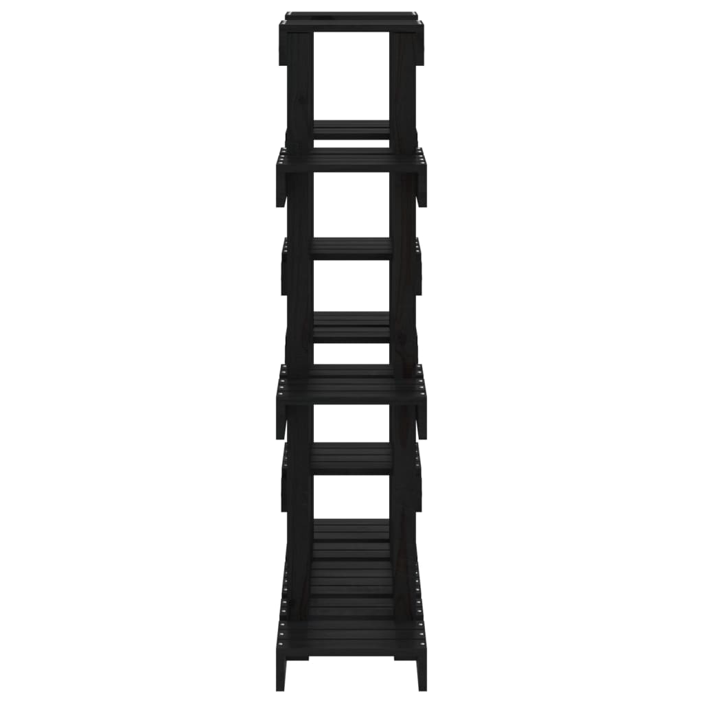 Stalak za biljke crna 104,5x25x109,5 cm od masivne borovine
