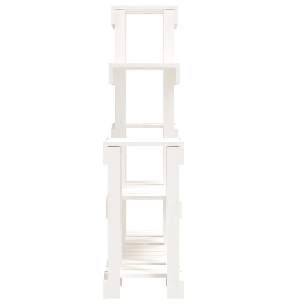 Stalak za biljke bijeli 92 x 25 x 97 cm od masivne borovine