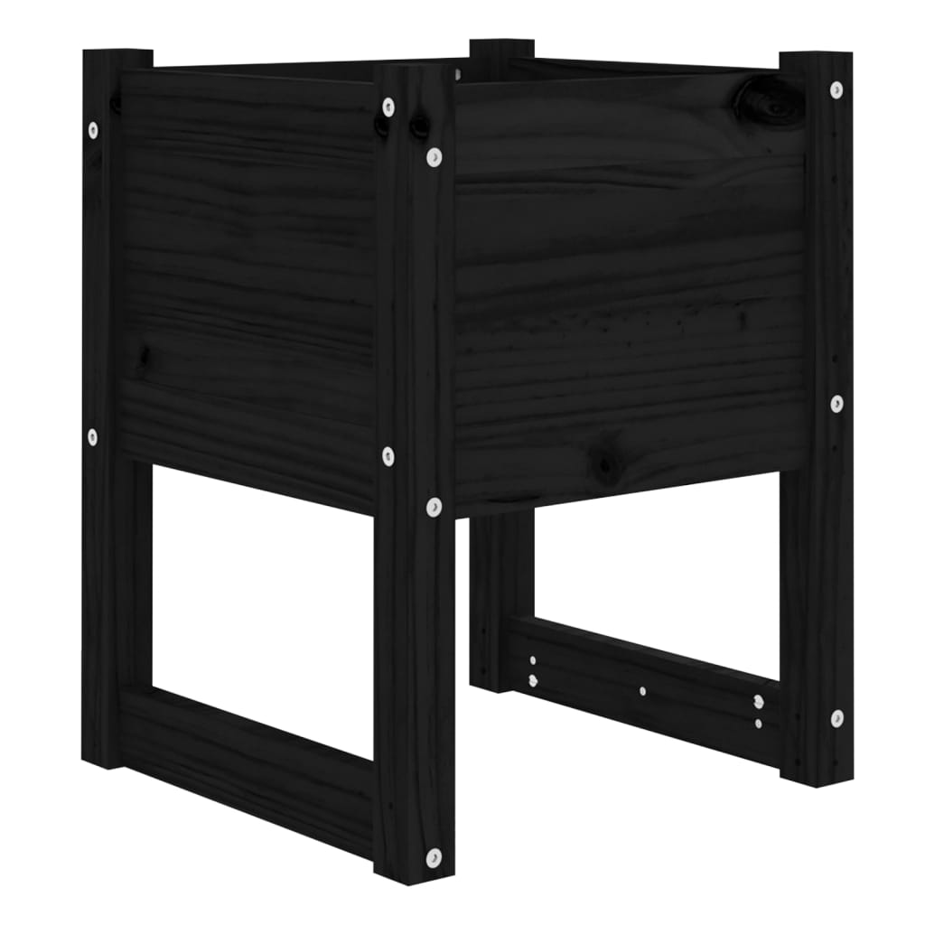 Sadilice 2 kom crne 40 x 40 x 52,5 cm od masivne borovine
