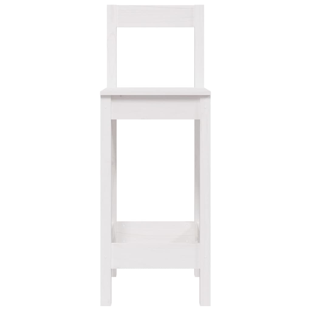 Barske stolice 2 kom bijele 40x41,5x112 cm od masivne borovine