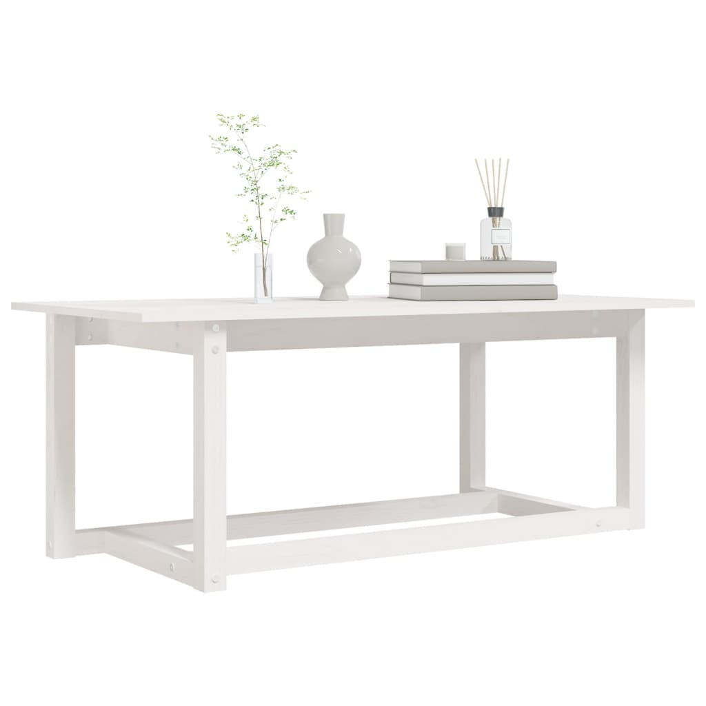 Stolić za kavu bijeli 110 x 55 x 45 cm od masivne borovine