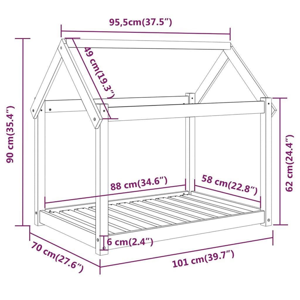 Dnevni ležaj smeđa boja meda 101x70x90 cm od masivne borovine