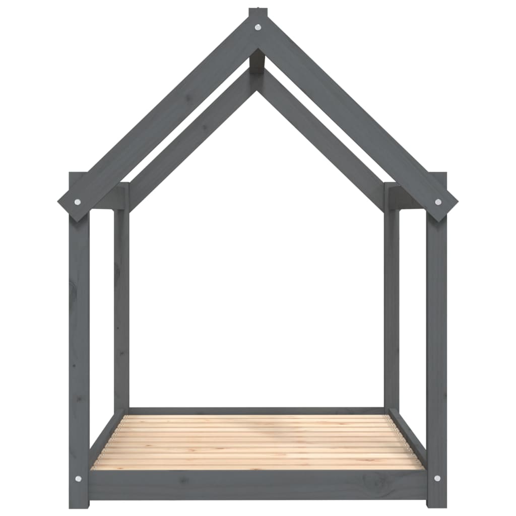 Krevet za pse sivi 111x80x100 cm od masivne borovine