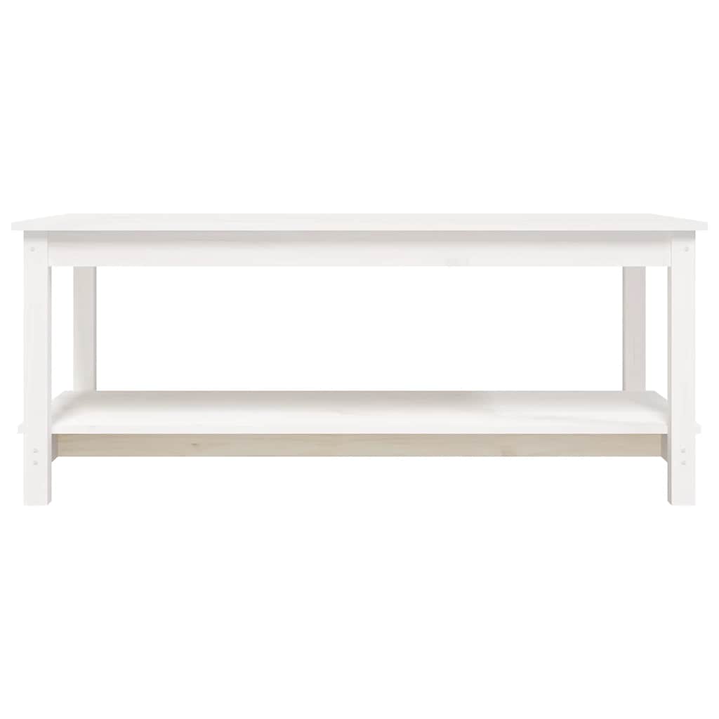 Stolić za kavu bijeli 110 x 55 x 45 cm od masivne borovine